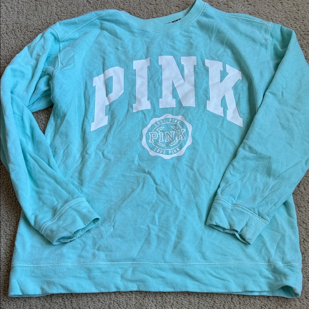 VS Pink Logo Aqua Sweatshirt
